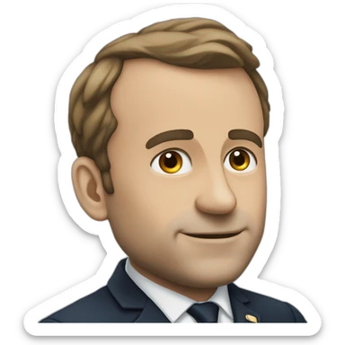 Macron avec un bras levé vers le ciel sticker