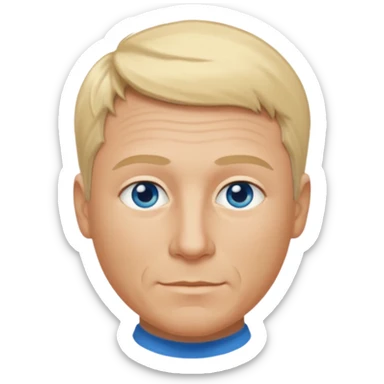 real human male short blond hair blue eyes 5ft 9 140lbs 54 years old Italian sticker