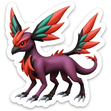 Meloetta-Yveltal-Darkrai-Noivern-Pokémon-Fakémon-creature sticker