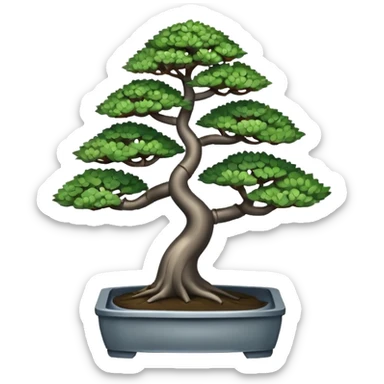 standing slanted bonsai tree’s rack made from titanium sheeting  sticker