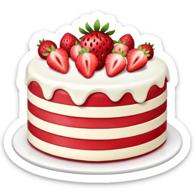Yummy strawberry cake sticker