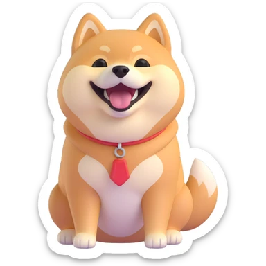 shiba inu, laughing sticker