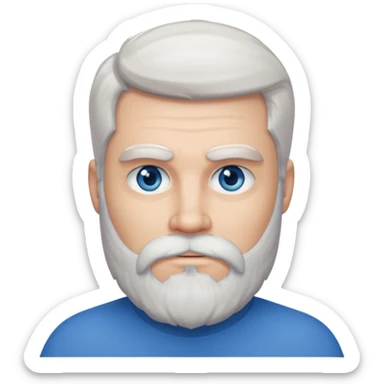 strong white bearded man dark hair sticker