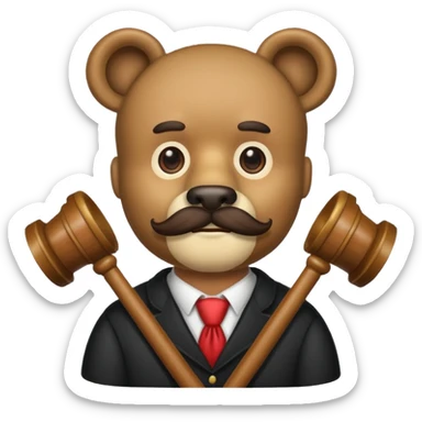 I need a man judge with bear and moustache sticker