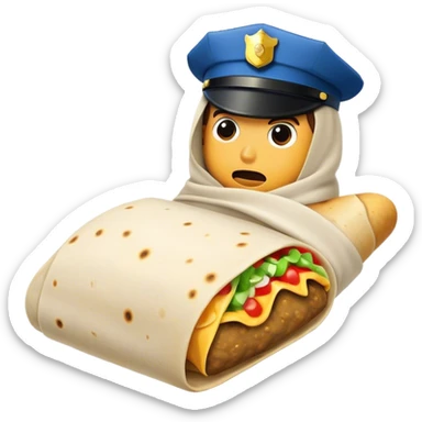 burrito escaping cop sticker