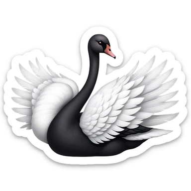 black swan, same as white swan emoji just black and facing the opposite direction sticker