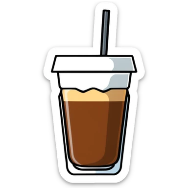 Cortado espresso drink in a small Gibraltar glass, milk and espresso coffee sticker