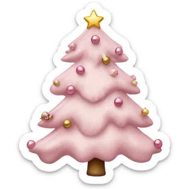 Light pink Christmas tree with ornaments  sticker