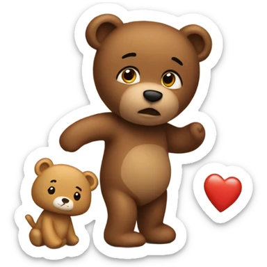 A girl loses her teddy bear and follows clues to find him.
 sticker