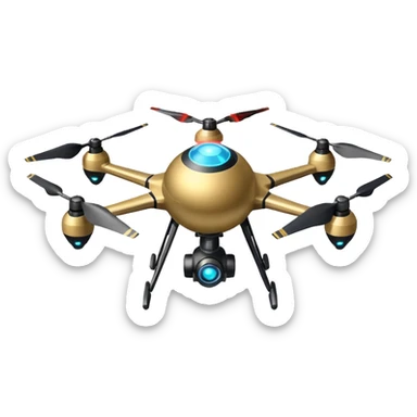 flying orb shaped futuristic targeting drone acquires target and paints with laser. sci-fi war. no propellers  sticker