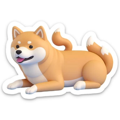 shiba inu relaxing sticker