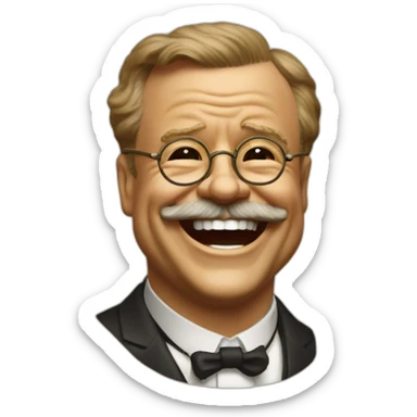 President Theodore Roosevelt laughing sticker