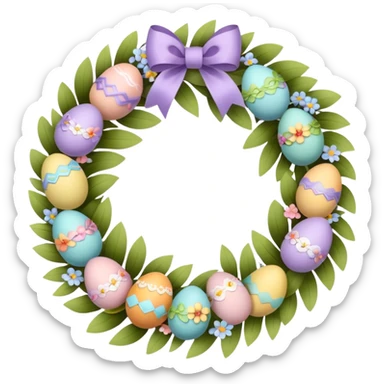 flower easter wreath sticker