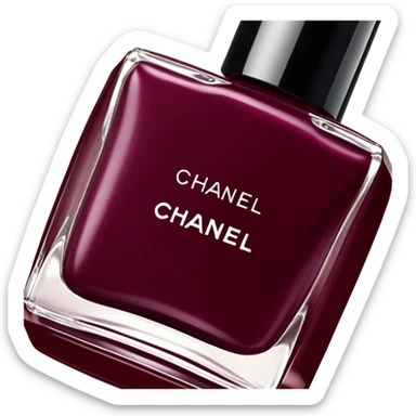 Burgundy nail polish Chanel bottle  sticker