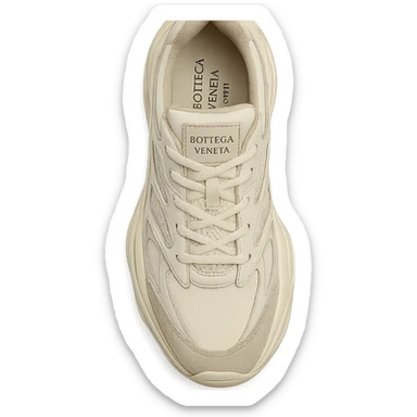 Bottega Veneta Orbit sneaker, top view, luxury materials, unique design, fashion-forward, designer sneaker sticker