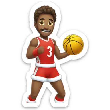 merry christmas by handball player in action sticker