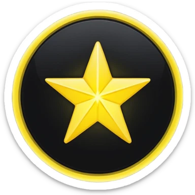 Make a star inside a clean black circle only and the star looks like the star in ios keyboard  sticker