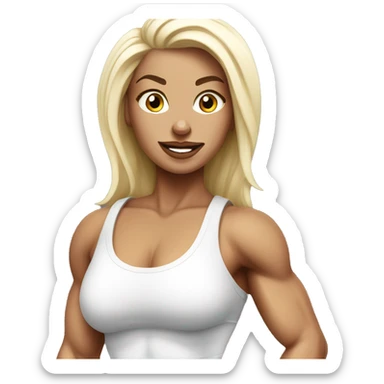 gorgeous female white bodybuilder  sticker