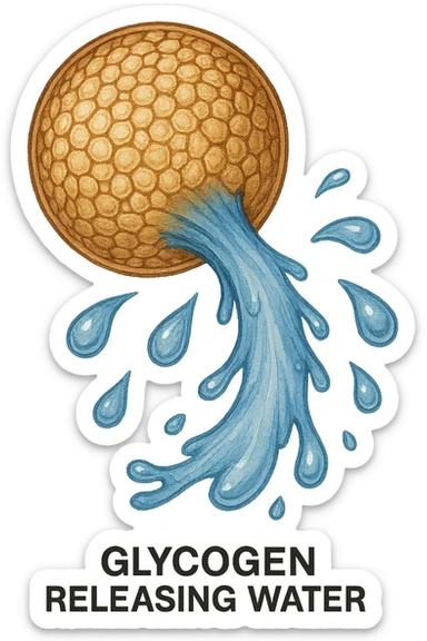 cellula di glicogeno che si svuota di acqua sticker