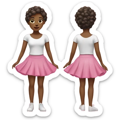 Dancer in a pink skirt and a white top sticker