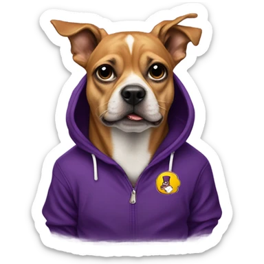 Dog smoking a cigar in an omega psi phi hoodie sticker