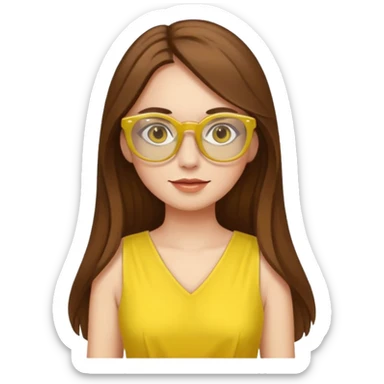 yellow glasses and yellow dressed woman long hair sticker