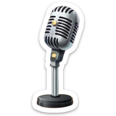 a retro stage with neon lights, a classic microphone, musical notes, vintage theater curtains and Broadway-style elements. Avoid focusing solely on the piano. Transparent background. sticker