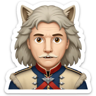 Loyalist Patrick Ferguson at the Revolutionary war Battle of Kings Mountain, with Wolves around him. sticker