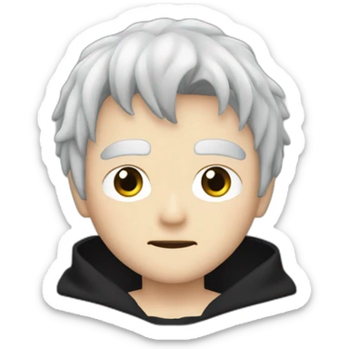 Gojo satoru white hair with a black cloth on his eyes, no glasses, no eyes sticker