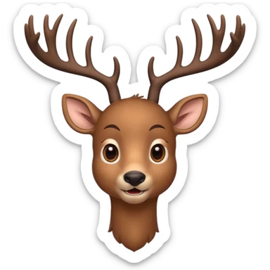 The Deer is an incredibly large and tall creature resembling a deer with an unnaturally large head, twitching ears, an outstretched jaw, and cartoonish large eyes sticker