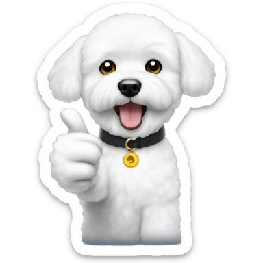 Bichon Frise thumbs up sticker