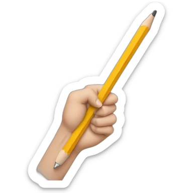 hand holding a big pencil in fist sticker