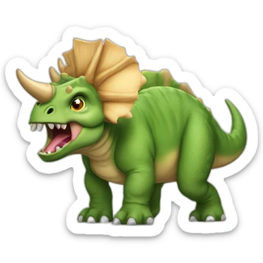 angry triceratops sticker