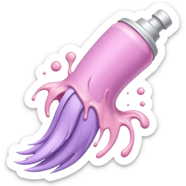 tubes of pastel pink and lilac hair dye, with a bit of dye coming out sticker