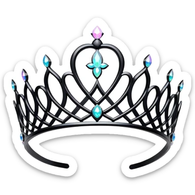 Sparkly Holographic And Jet Black Princess Tiara sticker