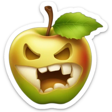A bitten attractive poisonous golden apple  sticker