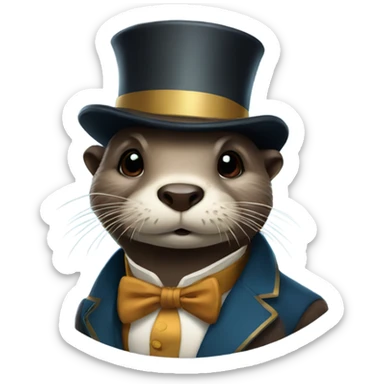 Otter with a tophat sticker