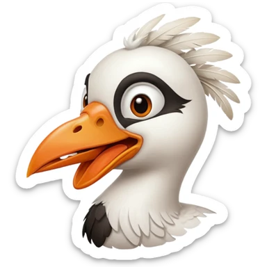 Silly Goose, holding knife in mouth sticker