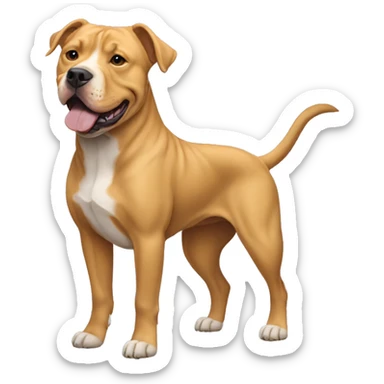 Pitbull crossed with golden retriever, full body long flowy  hair.  sticker