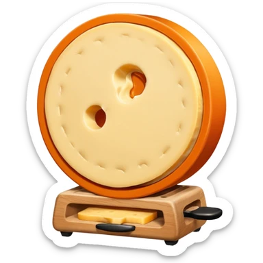 Four à raclette aoc valais demi-meule de fromage sticker
