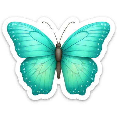 Turquoise pastel butterfly   sticker