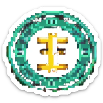 Pixel coin sticker