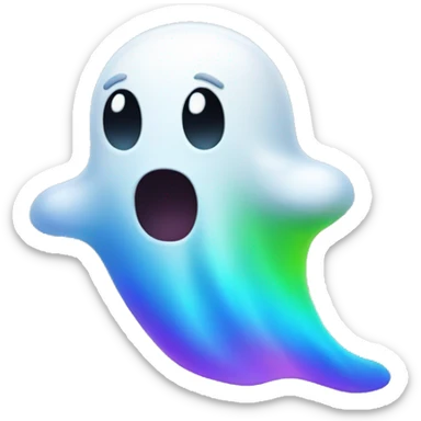 rainbow ghost sticker