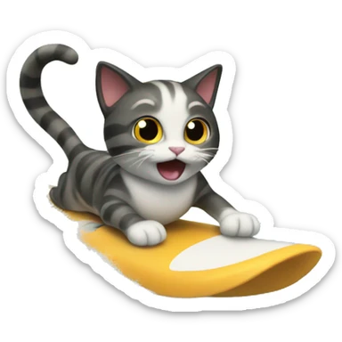Cat riding a wave sticker