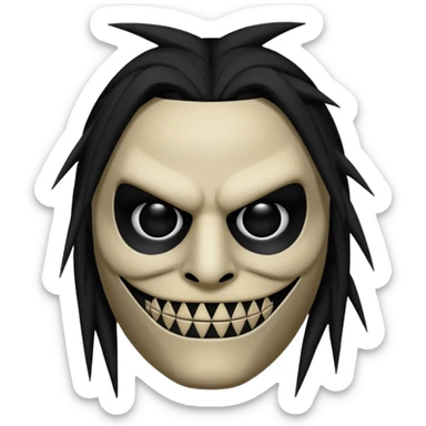 Um emoji gotico com a máscara de espinhos fo integrante do slipknot joey jordison sticker