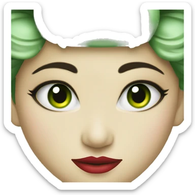 Green eyes geisha sticker