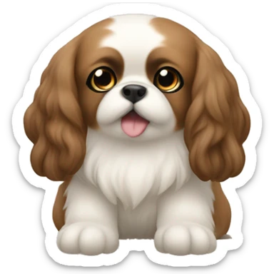 Perra pekinés color cafe alegre   sticker