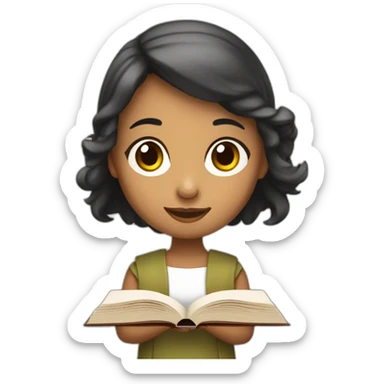 niña leyendo una biblia sticker