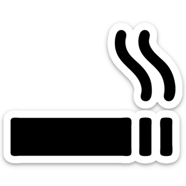 stylized cigarette icon bold outline flat design no text sticker