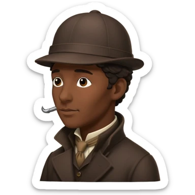 Sherlock Holmes wearing a deerstalker hat in silhouette sticker